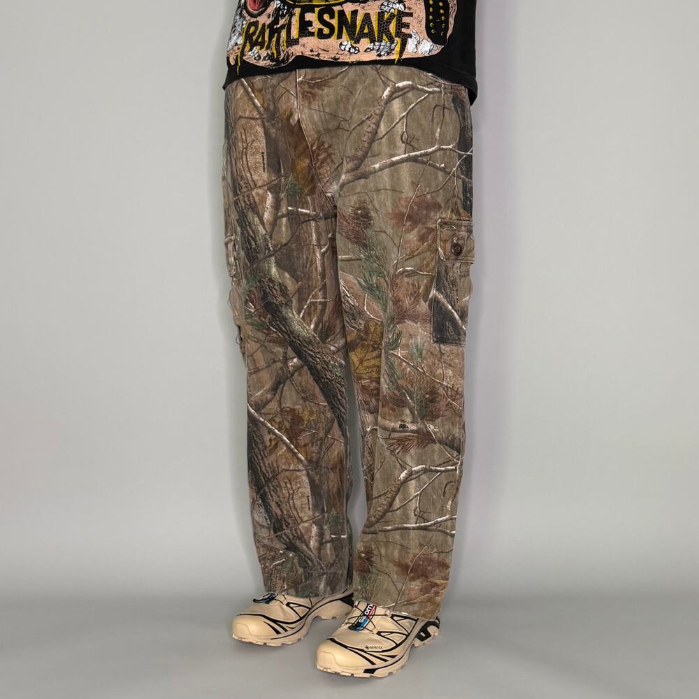 Vintage 90s Cabelas Camo Jeans 42x28 Baggy Wide Leg Fit Real Tree